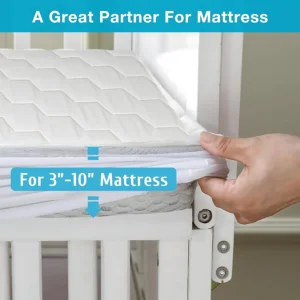 Baby Cot Mattress Protector Microfiber in Hexagonal Design 360 Elasticated Ultra Soft Breathable Machine Wash Noiseless for Toddlers Mattress Topper Protector Bed Sheet Kids Bedding Hypoallergenic - Image 4