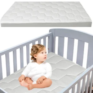 Baby Cot Mattress Protector Microfiber in Hexagonal Design 360 Elasticated Ultra Soft Breathable Machine Wash Noiseless for Toddlers Mattress Topper Protector Bed Sheet Kids Bedding Hypoallergenic - Image 3