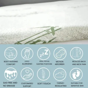 Memory Foam Mattress Topper 2.5 cm – Bamboo Memory Foam Mattress Topper – Cooling, Lightweight & Ultra-Comfy Sleep Upgrade - Image 6