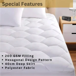 Hexagonal Mattress Protector – Quilted Triple Filled, Waterproof & Breathable Skirt Depth 40 cm / 15.7 inches| All Sizes– Quilted Triple Filled, Waterproof & Breathable Skirt Depth 40 cm / 15.7 inches| All Sizes - Image 3