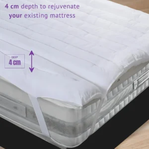 Luxury Mattress Topper – 4cm Deep-Filled Microfibre Comfort Layer | Hypoallergenic & Breathable | Elasticated Straps - Image 12