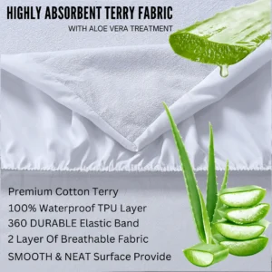 Waterproof Terry Towel Mattress Protector – Soft, Breathable & Allergy-Proof Bedding Protection - Image 9